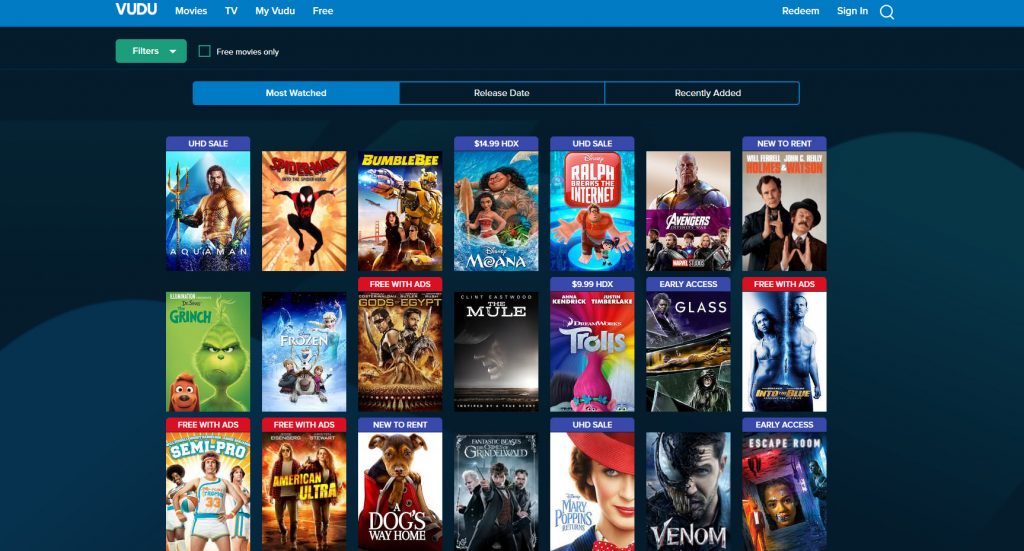 Vudu.com - Free Movie Streaming Service