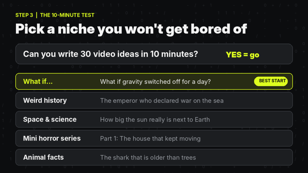 faceless youtube shorts niche ideas